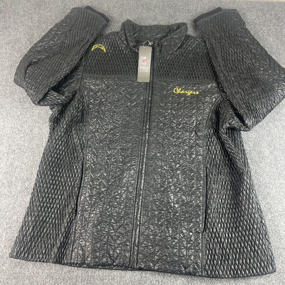 San Diego Chargers Jacket 3XL Black NFL Cire Quilted Full Zip Vintage Womens NWT
